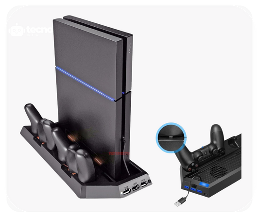 PS4 Cooling Station Vertical Stand 2 Controller Charging Dock for Playstation 4